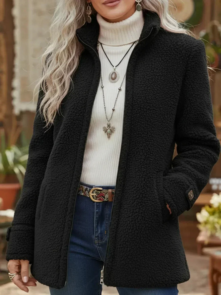 Eliza - Softtouch-Mantel mit hohem Kragen