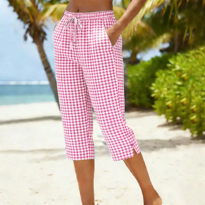 Eliska - Verkürzte Karo-Freizeithose