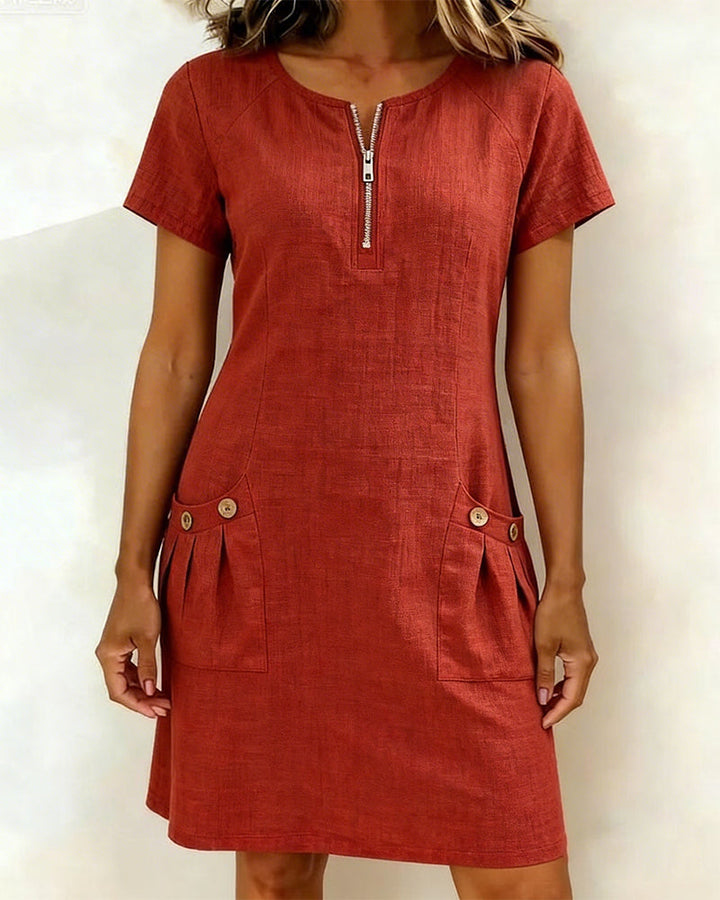 Dariae - A-Linien-Kleid aus Leinenmix