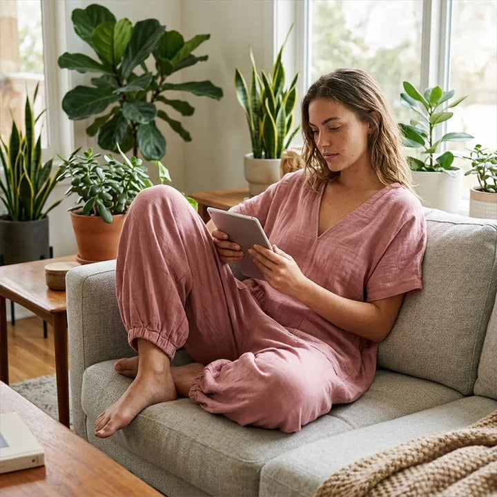 Evelisse - Luftiger Jumpsuit mit Fledermausärmeln und Taschen