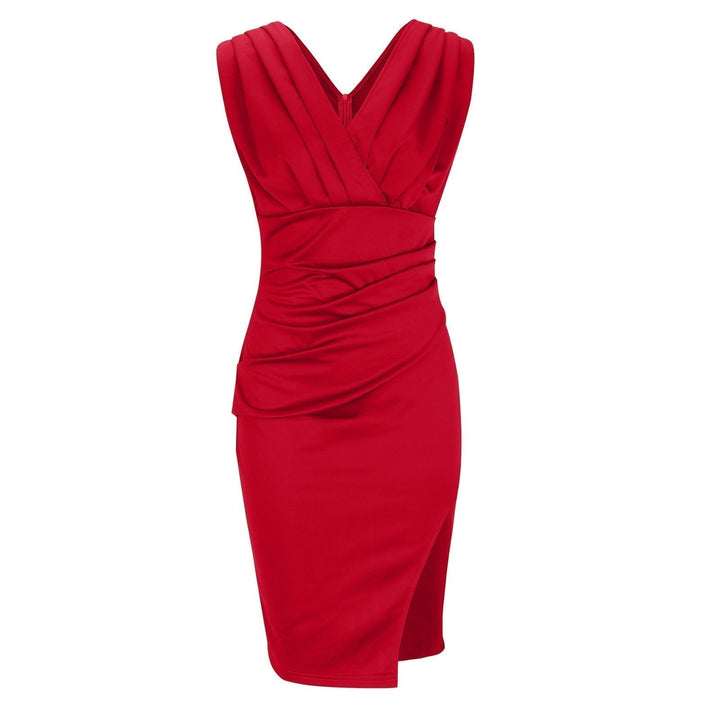Arielle - Figurbetontes V-Ausschnitt-Kleid mit Schlitz