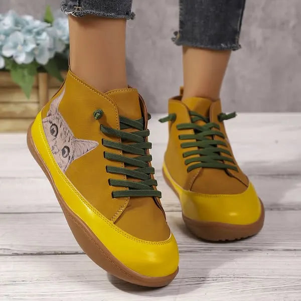 Zorelle - Komfortable Stiefeletten mit Katzenmotiv