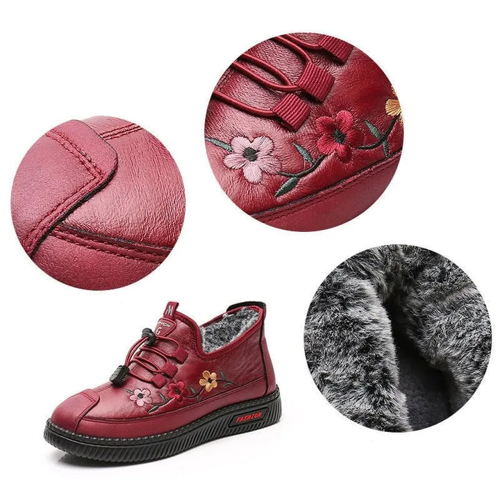 Verisse - Floral bestickte Komfort-Stiefeletten