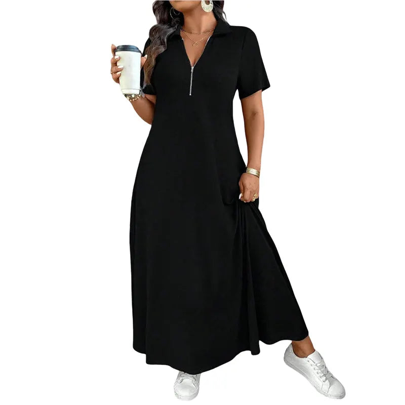 Primelle - Softtouch-Maxikleid mit Reißverschlusskragen