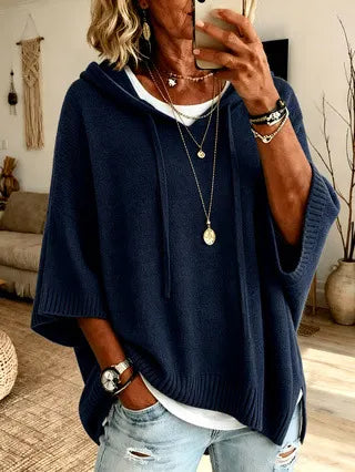 Celandria - Oversized Kurzarm-Hoodie in Soft-Touch-Qualität