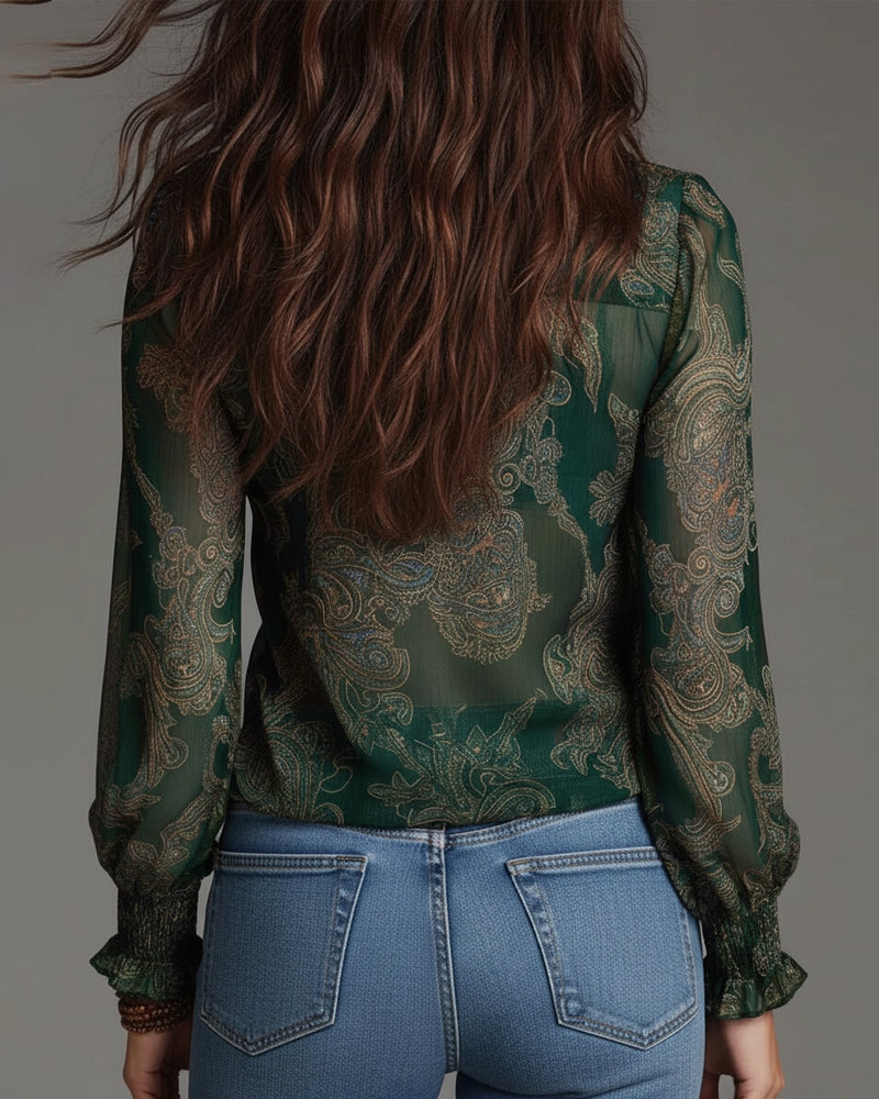 Norina - Soft-Touch-Bluse mit V-Ausschnitt