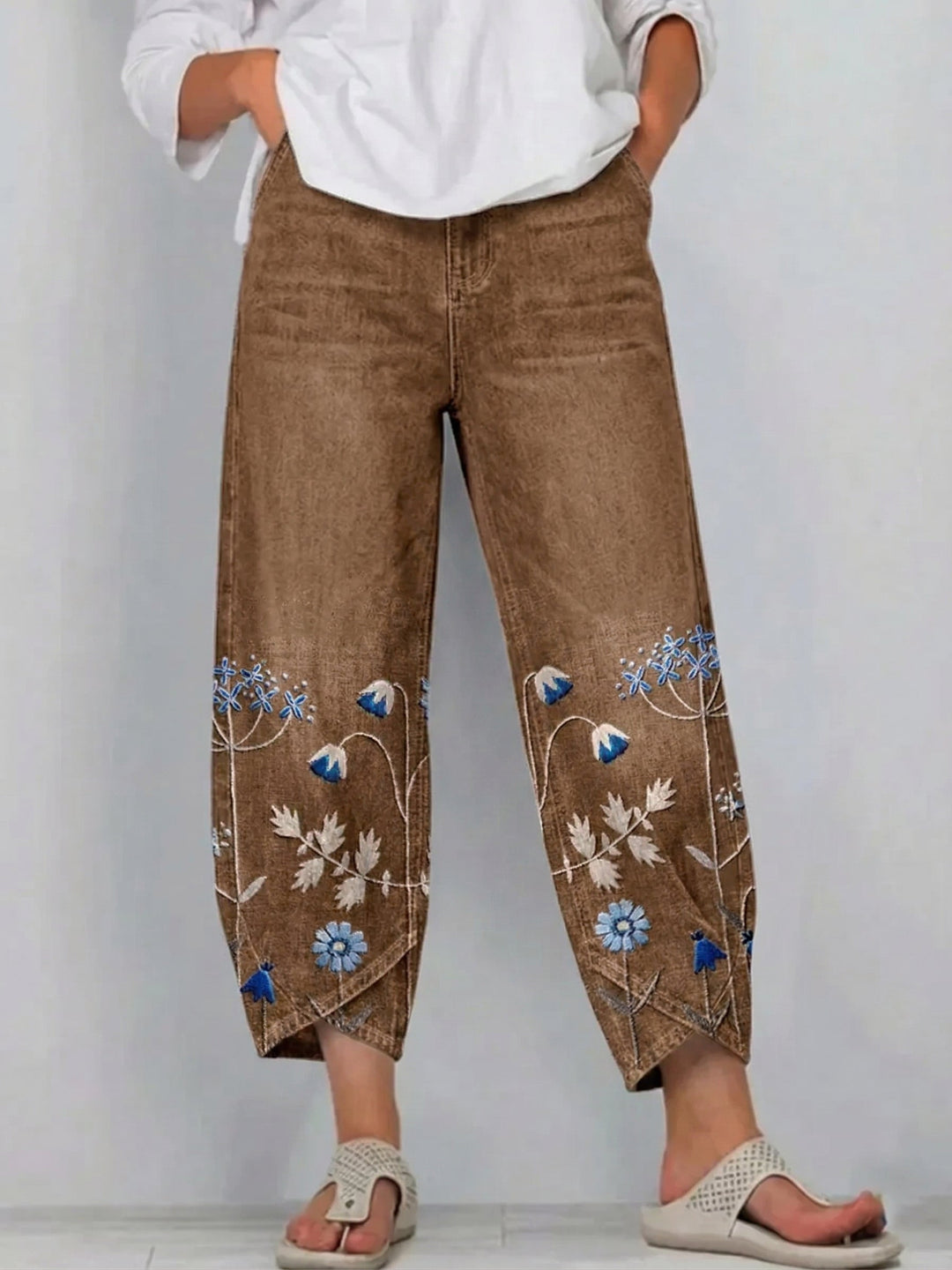 Giada - Bedruckte Relaxed-Fit-Jeans