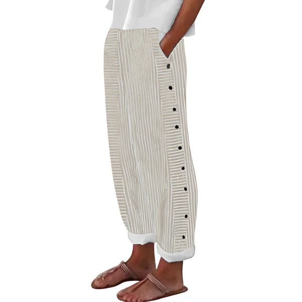 Yareli - Gestreifte Wide-Leg-Hose