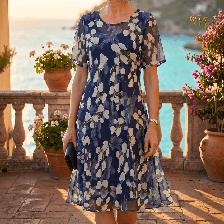 Genevora - Luftiges Midi-Blumenkleid