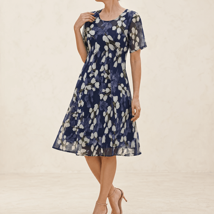 Genevora - Luftiges Midi-Blumenkleid