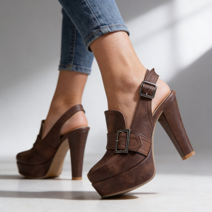 Aderynne - Gepolsterte High Heels mit Plateau