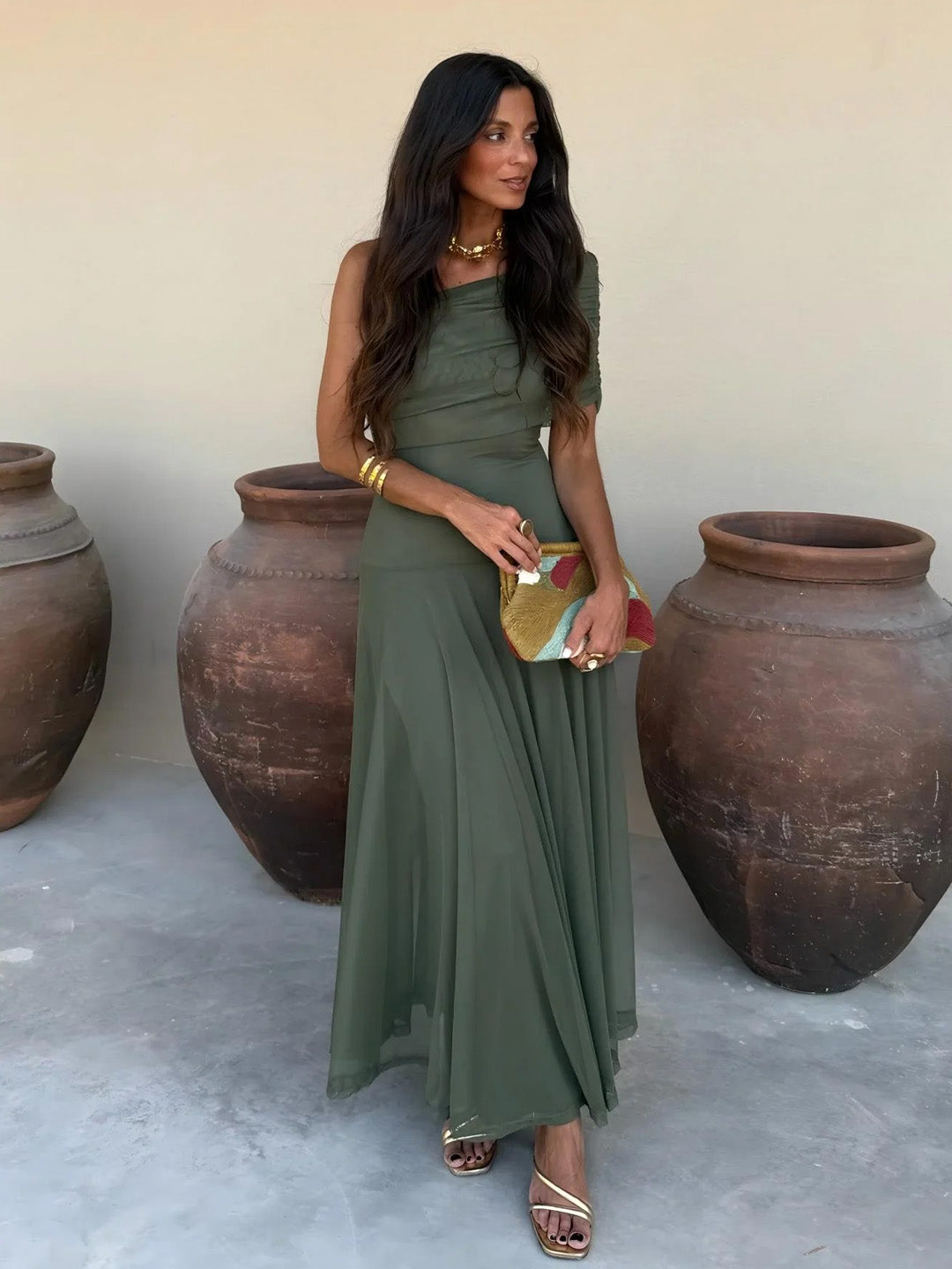 Briallen - Schulterfreies Softtouch-Kleid