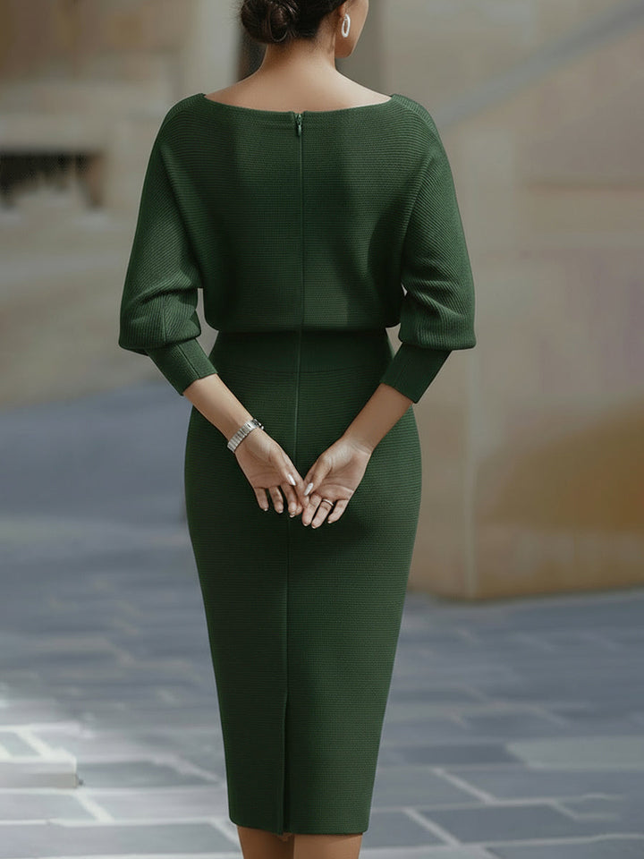 Avalon - Soft-Touch Midikleid mit Fledermausärmeln