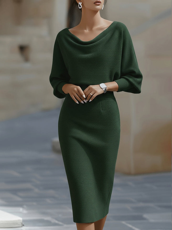 Avalon - Soft-Touch Midikleid mit Fledermausärmeln