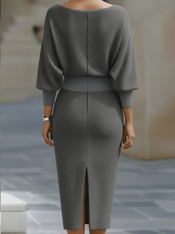 Avalon - Soft-Touch Midikleid mit Fledermausärmeln