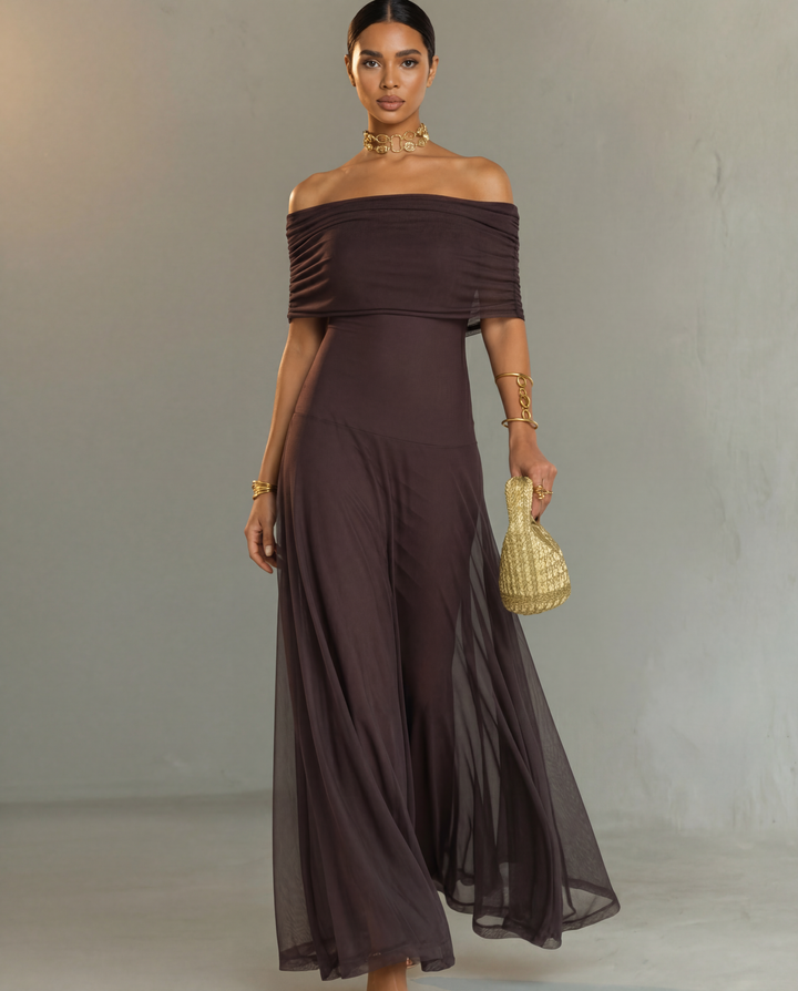 Zailyre - Schulterfreies Soft-Touch-Kleid