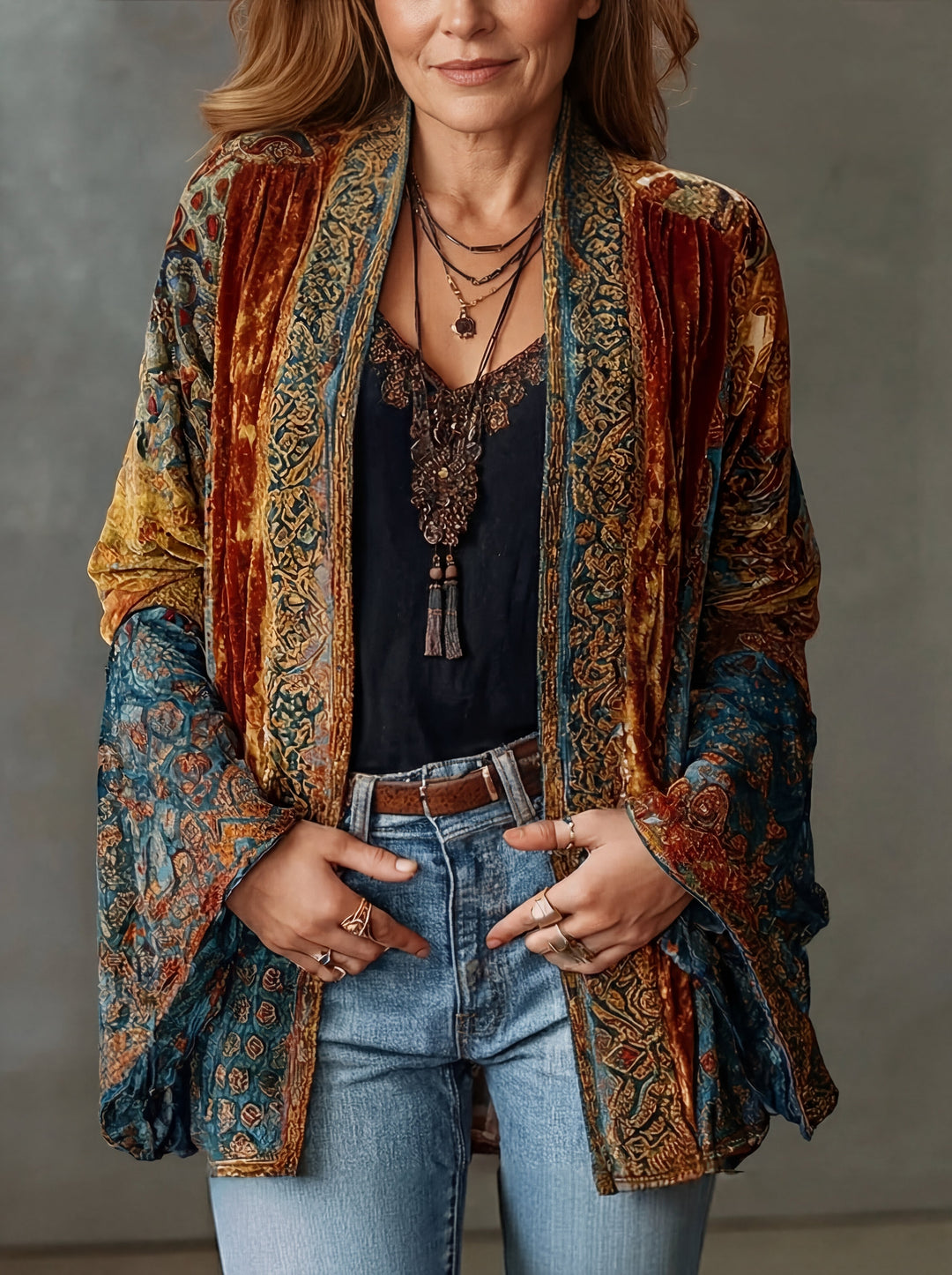 Sylvette - Strukturierte Boho-Jacke