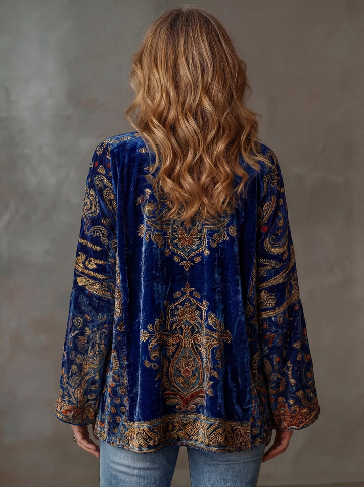 Eudocia - Bestickter Boho-Kimono-Cardigan