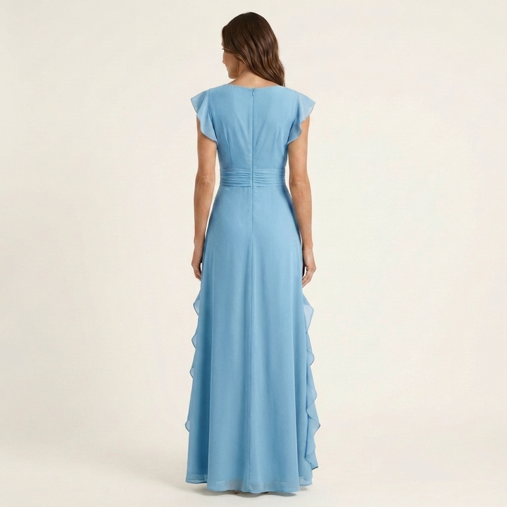 Delyth - Elegantes Rüschen-Maxikleid