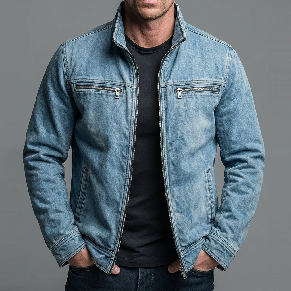 Brody - Soft-Touch-Zip-Jacke in Vintage-Waschung