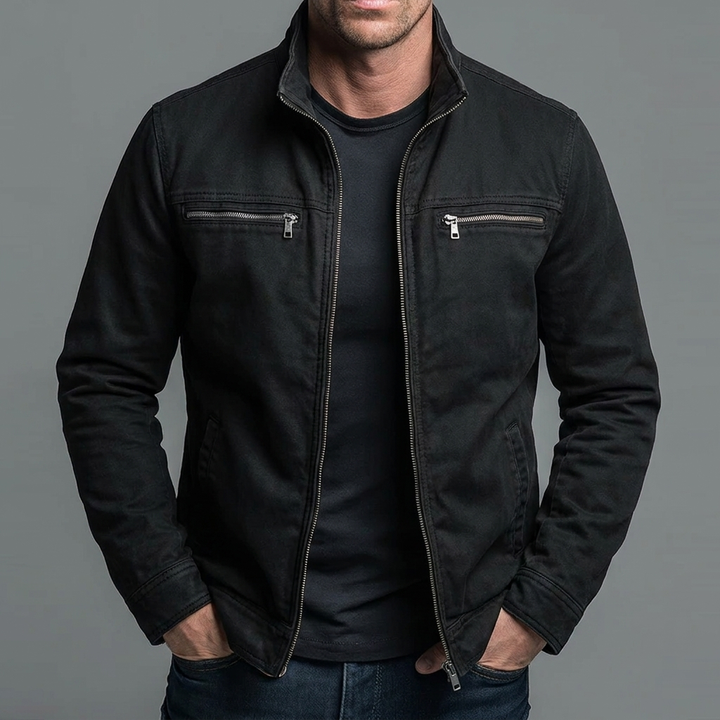 Brody - Soft-Touch-Zip-Jacke in Vintage-Waschung