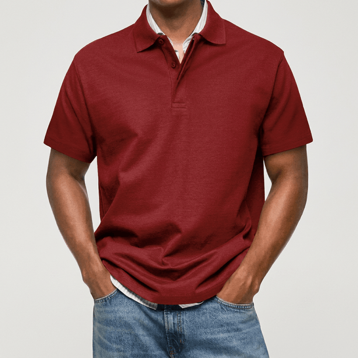 Stewart - Strukturiertes Strick-Poloshirt