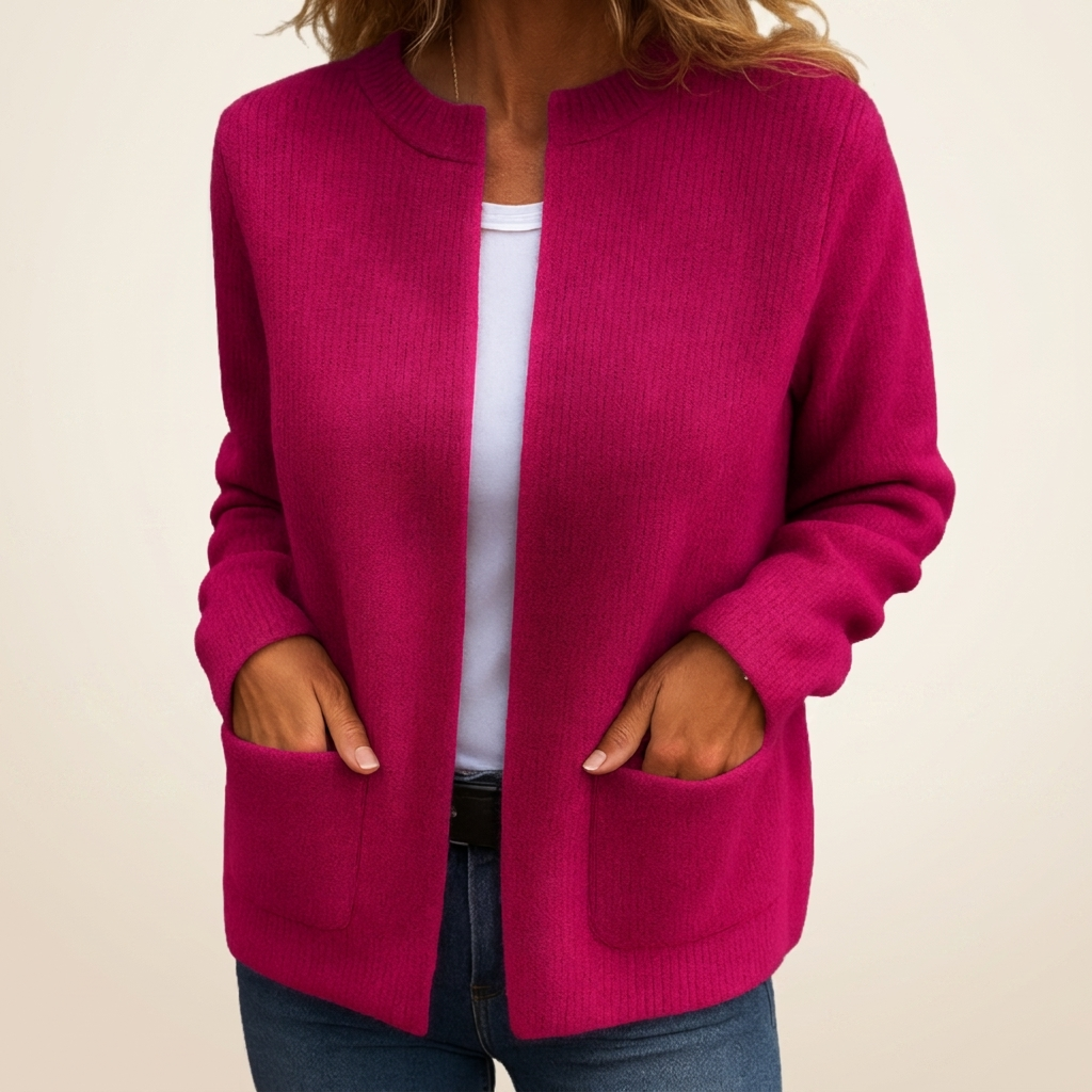 Sylverine - Offene Strickjacke mit Fronttaschen