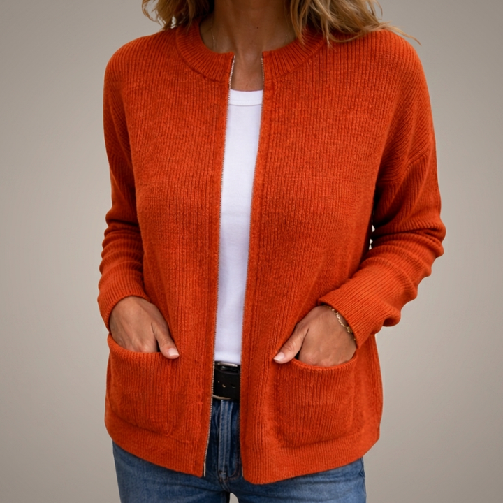 Sylverine - Offene Strickjacke mit Fronttaschen