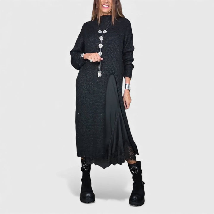 Aravina - Soft-Touch Lagenlook-Set aus Pullover und Kleid