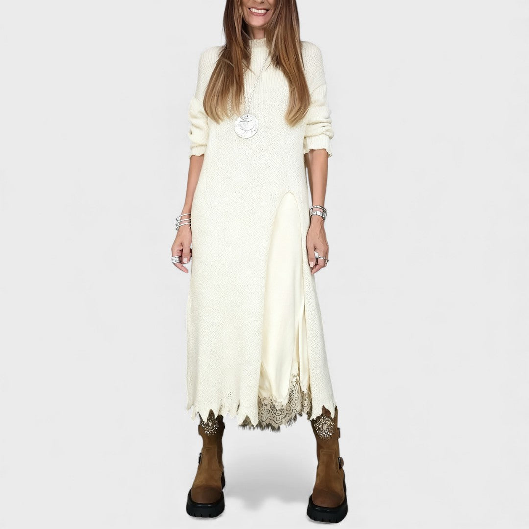 Aravina - Soft-Touch Lagenlook-Set aus Pullover und Kleid