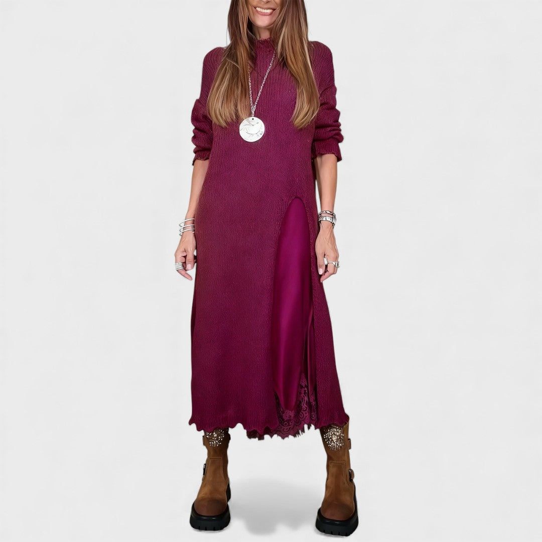 Aravina - Soft-Touch Lagenlook-Set aus Pullover und Kleid