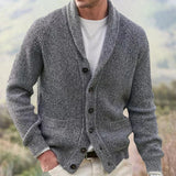 Bevan - Strukturierte Strickjacke mit Schalkragen