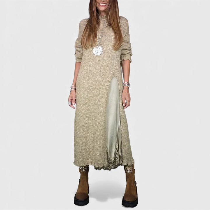 Aravina - Soft-Touch Lagenlook-Set aus Pullover und Kleid