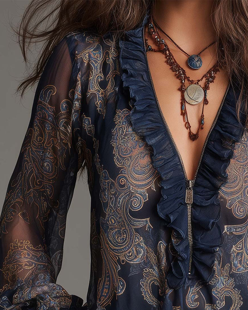 Norina - Soft-Touch-Bluse mit V-Ausschnitt