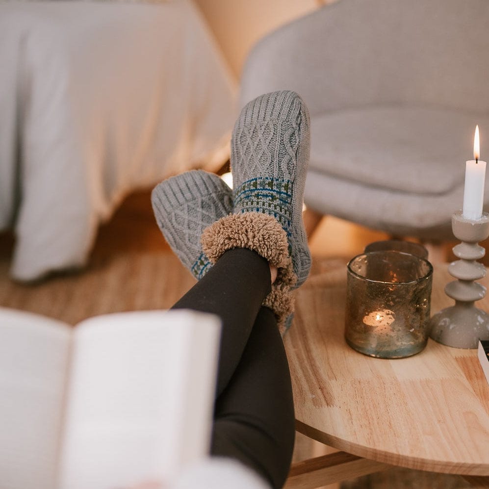 Zailora - Plüschgefütterte Grip-Socken