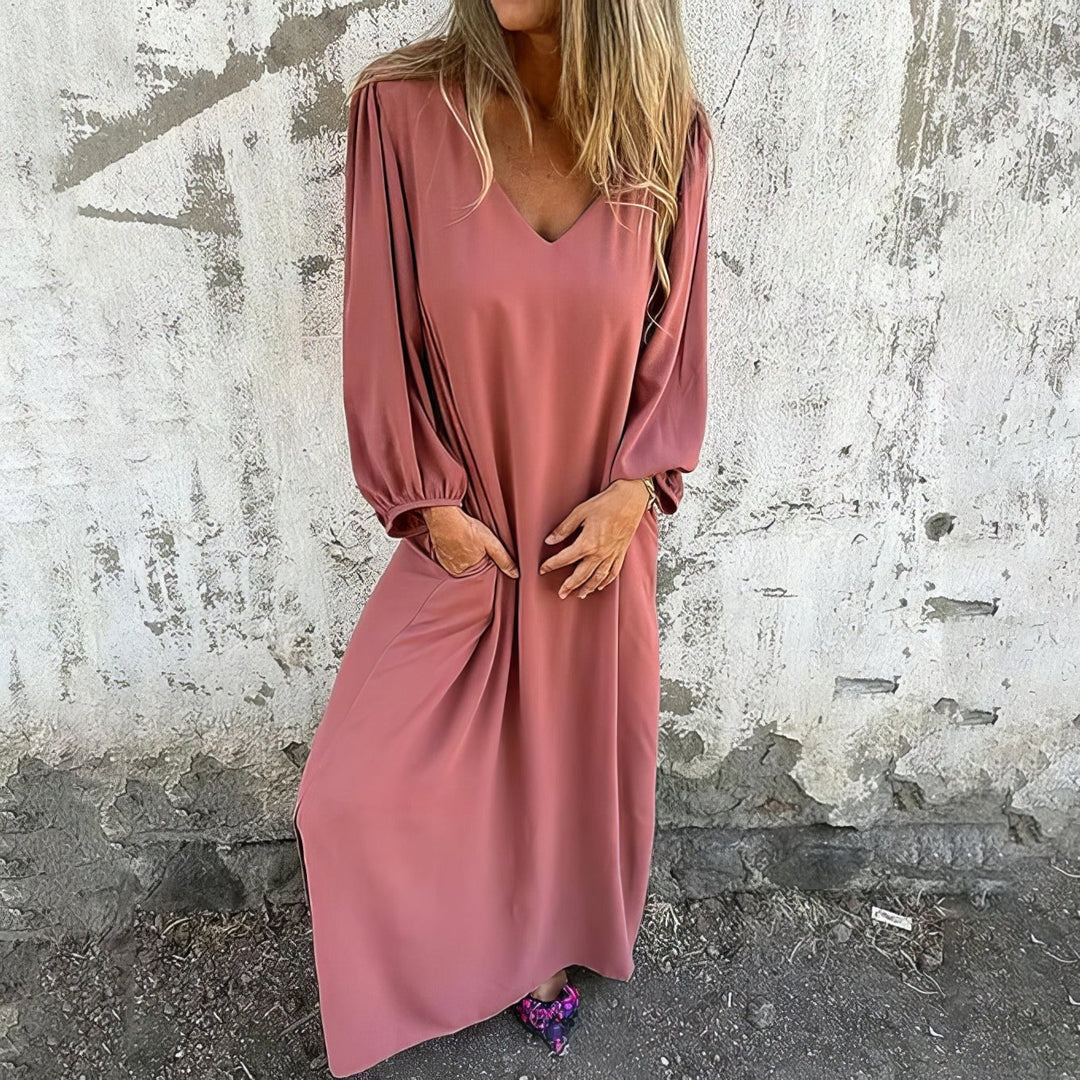 Sirelia - Drapiertes Boho-Kleid mit weichem Griff