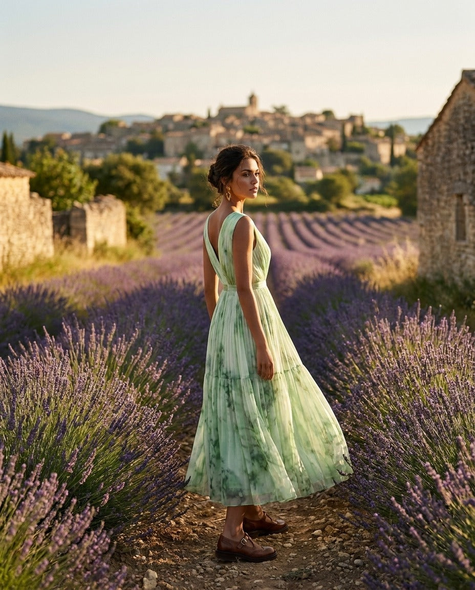 Nadia - geblümtes Midikleid