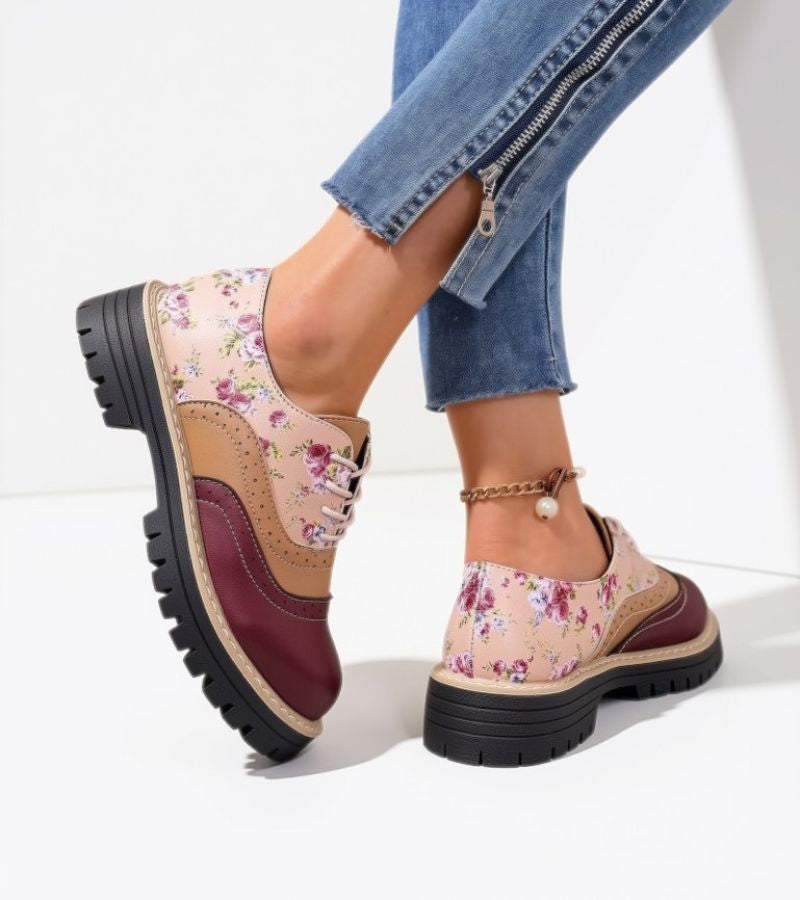Dagna - Premium Oxford-Schuhe mit floralem Muster