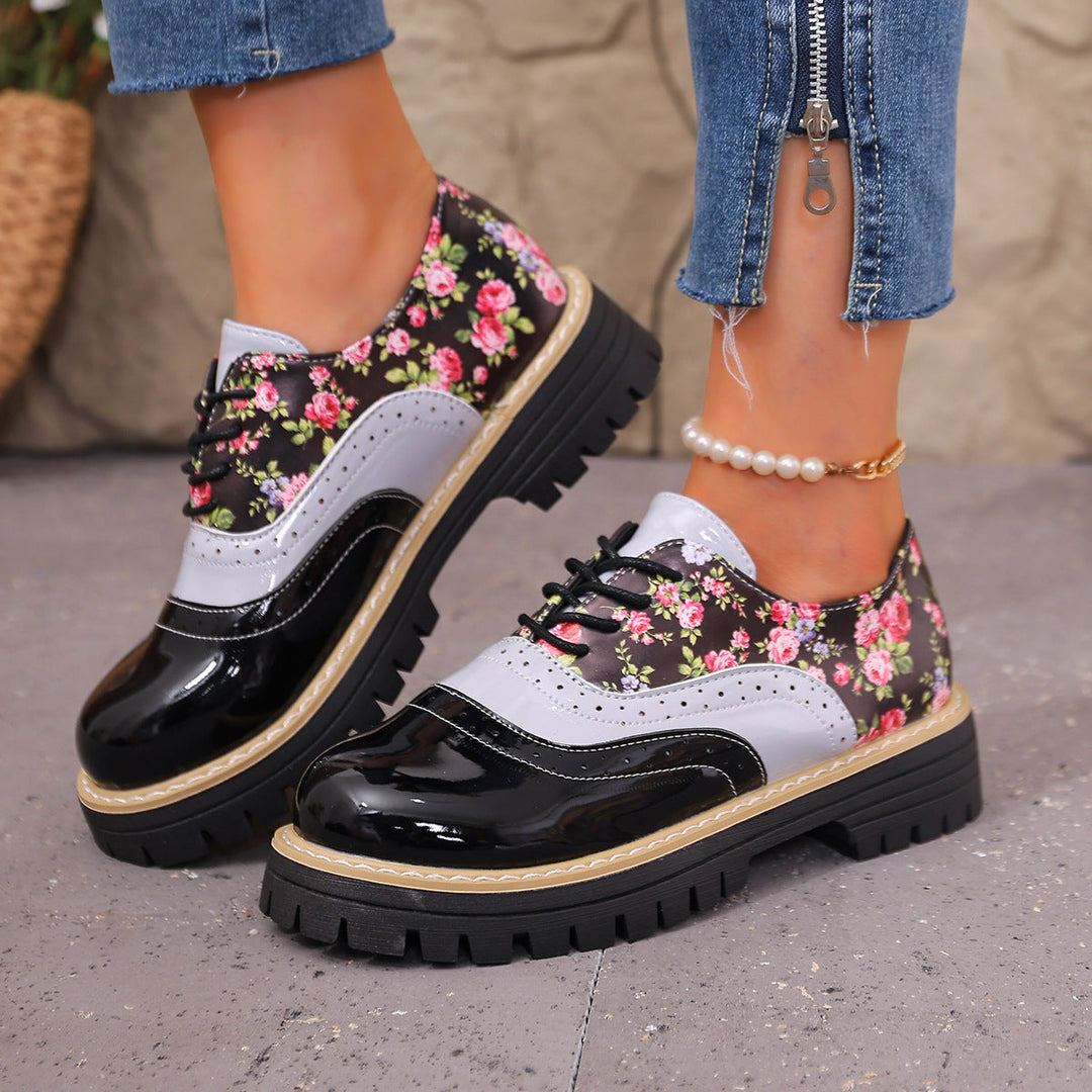 Dagna - Premium Oxford-Schuhe mit floralem Muster