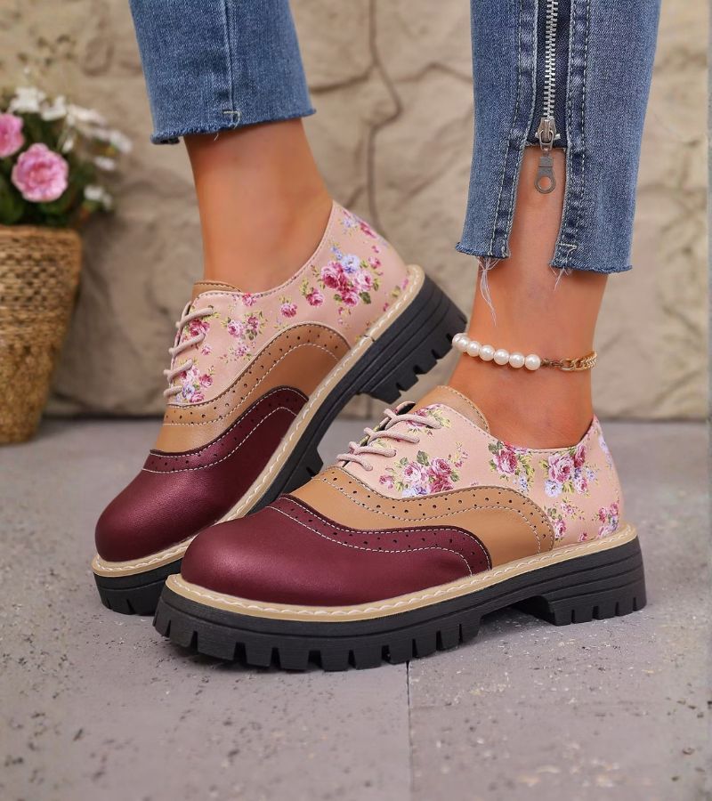 Dagna - Premium Oxford-Schuhe mit floralem Muster