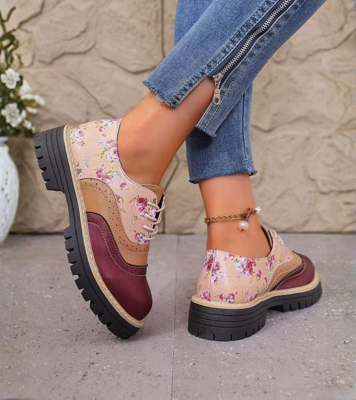 Dagna - Premium Oxford-Schuhe mit floralem Muster