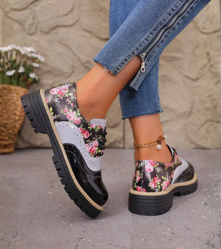 Dagna - Premium Oxford-Schuhe mit floralem Muster