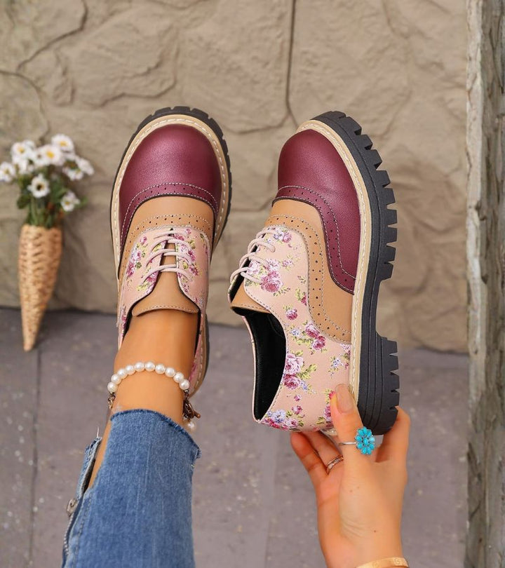 Dagna - Premium Oxford-Schuhe mit floralem Muster