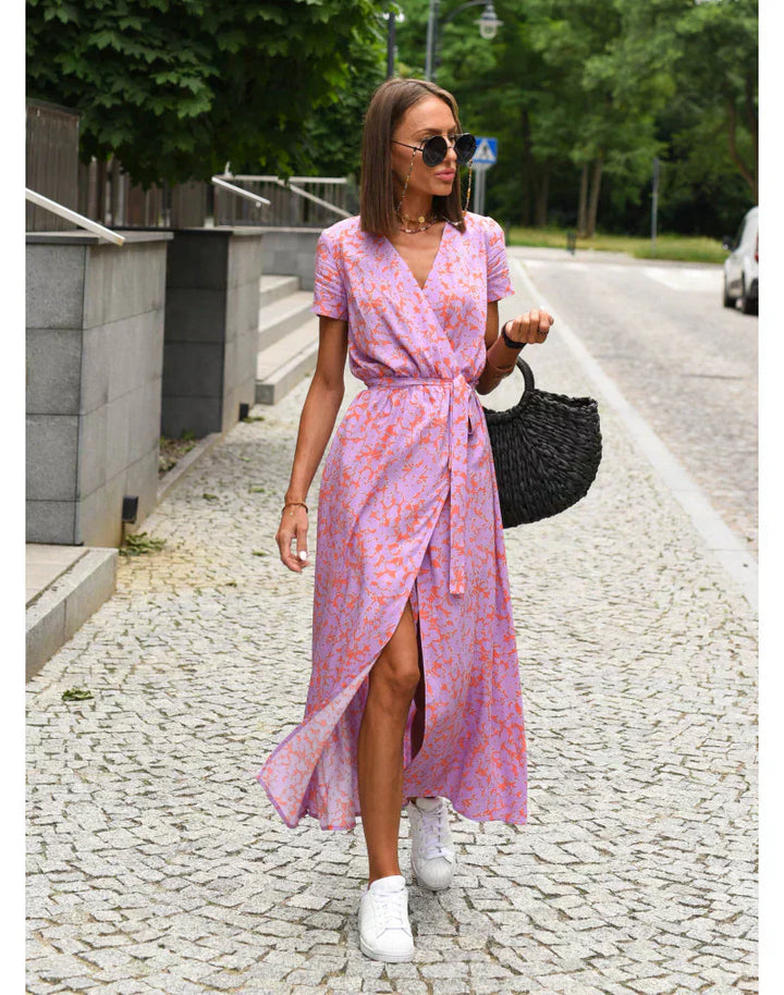 Zayvia - Figurformendes Soft-Touch-Kleid mit V-Ausschnitt