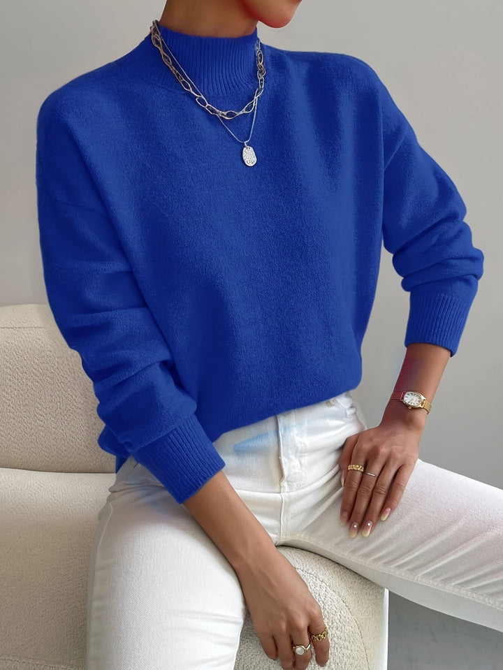 Astra - Locker geschnittener Stehkragen-Strickpullover