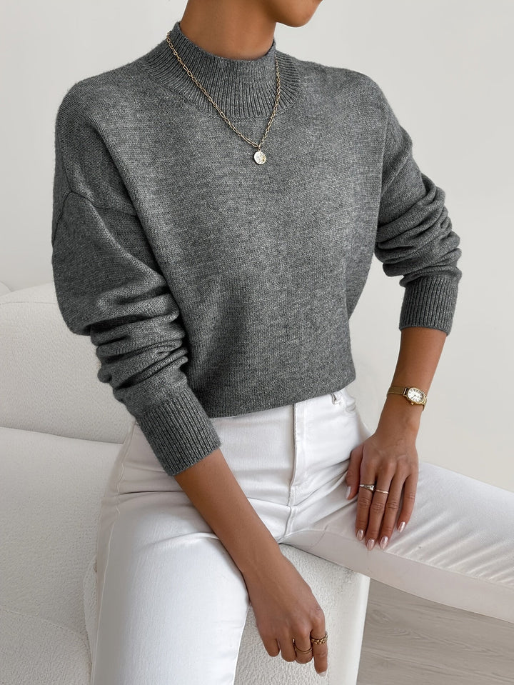 Astra - Locker geschnittener Stehkragen-Strickpullover