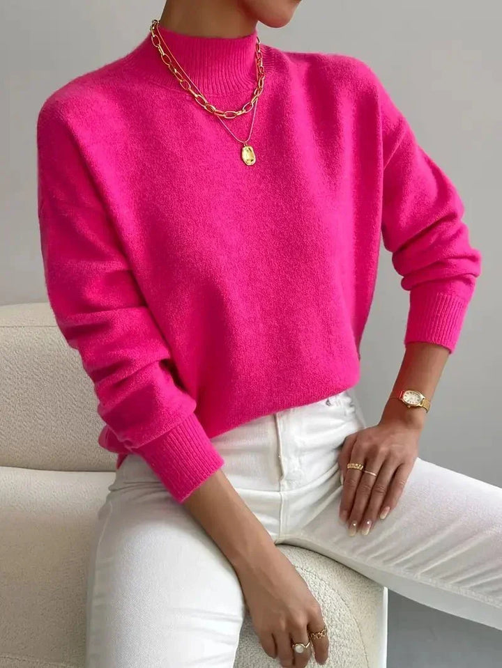 Astra - Locker geschnittener Stehkragen-Strickpullover