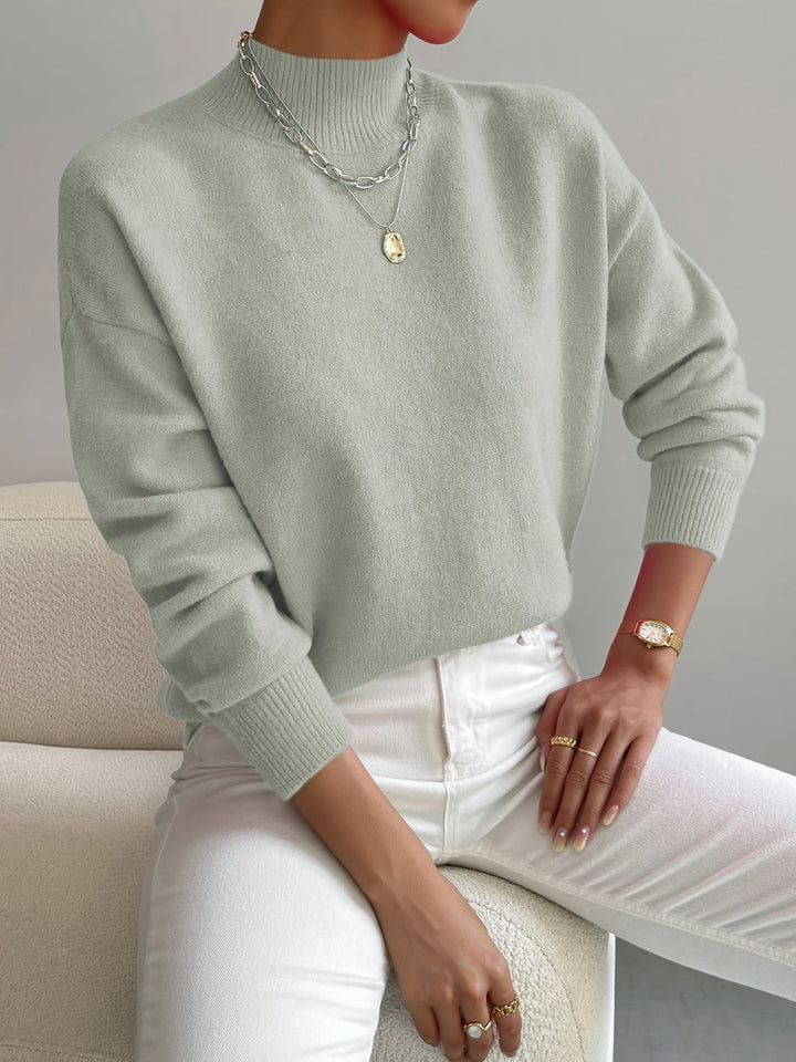 Astra - Locker geschnittener Stehkragen-Strickpullover