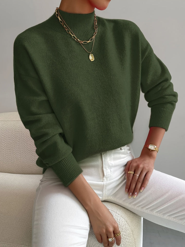 Astra - Locker geschnittener Stehkragen-Strickpullover