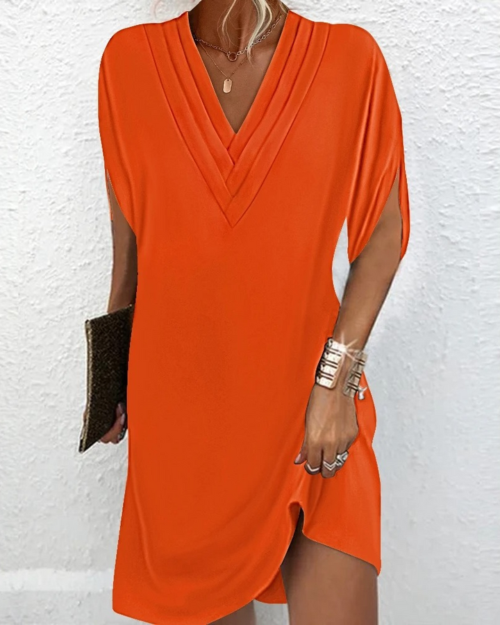 Vianelle - Soft-Touch-Kleid mit V-Ausschnitt